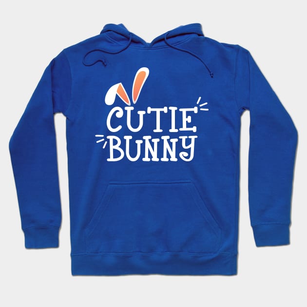 Simple Cutie Bunny Easter Typography Hoodie by Jasmine Anderson